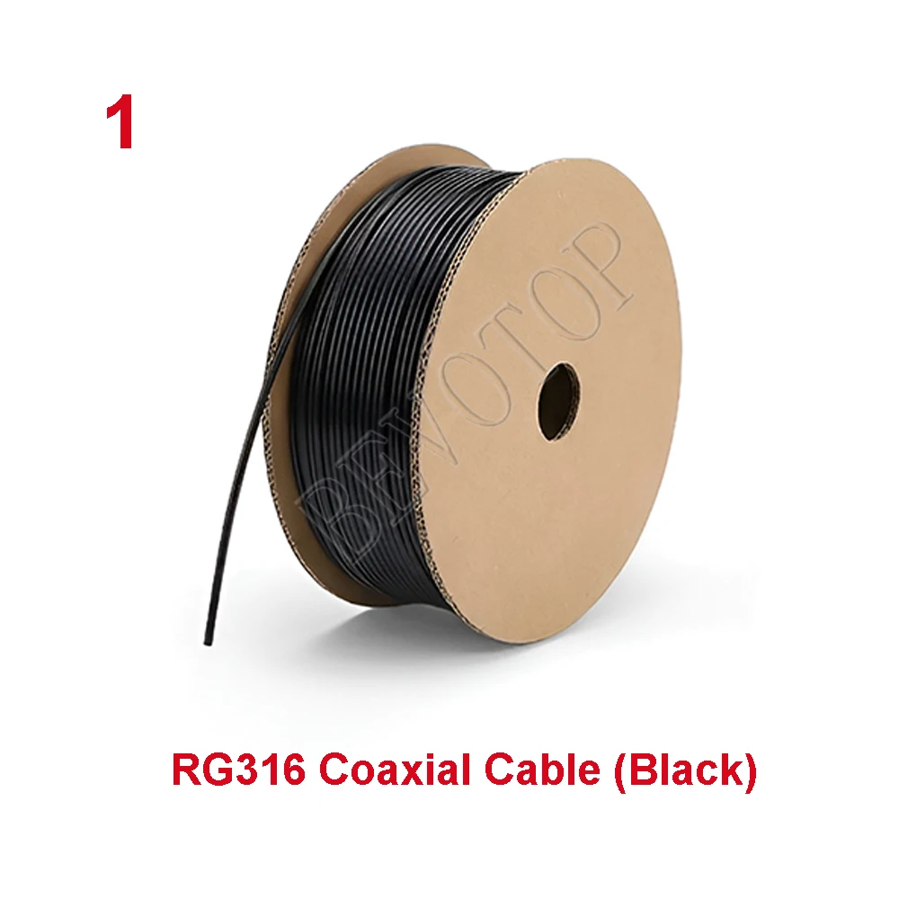 RG316D/RG316 Cable Blue/White/Black/Brown RG-316 RF Coaxial Cable 50 Ohm Low Loss Pigtail Jumper for Crimp Soldering Connector