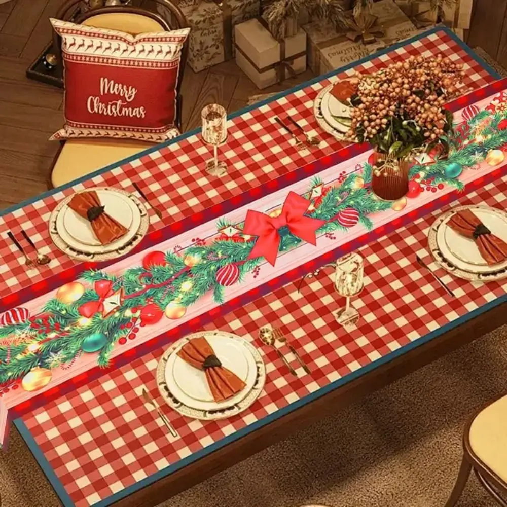 New Year Christmas Table Runner Navidad Gift Flag Cover Christmas Table Flag Xmas Party Merry Christmas Decorations