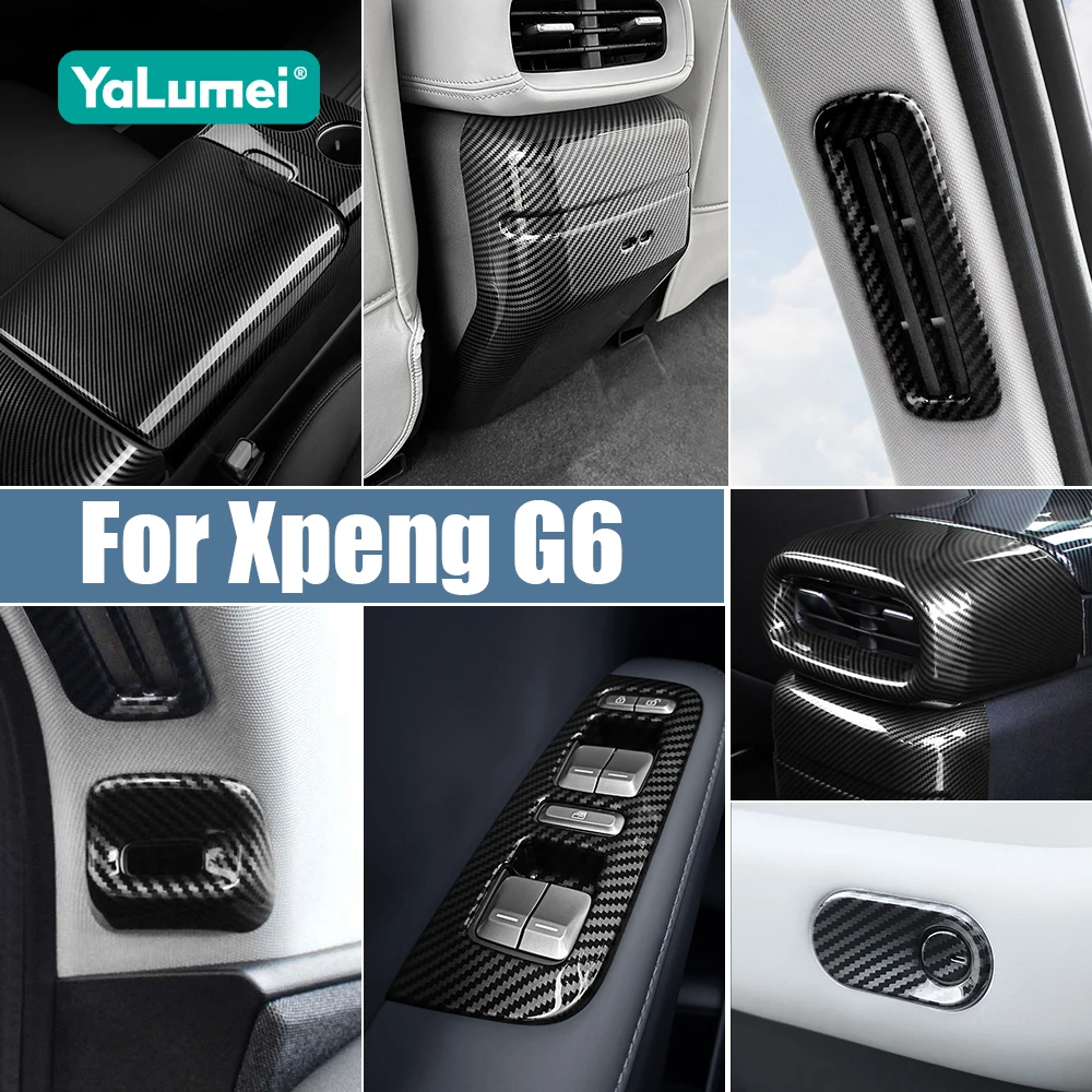 ABS Carbon Interieur-Zierleisten für Mittelkonsole, Türen, Lüftungsschlitze und Armlehnen für Xpeng G6 2023 2024 2025 2026 – Dekorationszubehör