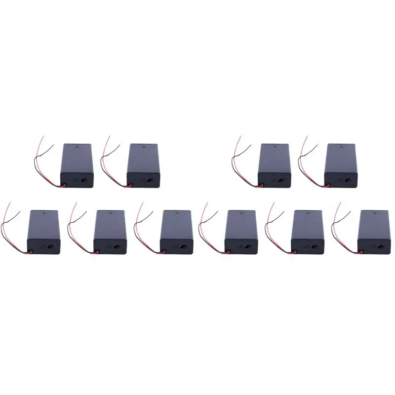 Delicate Texture-10X 3.7V 2X 18650 Battery Holder Connector Storage Case Box ON/OFF Switch With Lead