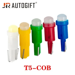 100PCS  Auto LED lamps 12V/24V Dashboard wedge light instrument light Indicator Light T5 COB 1SMD White Red Yellow