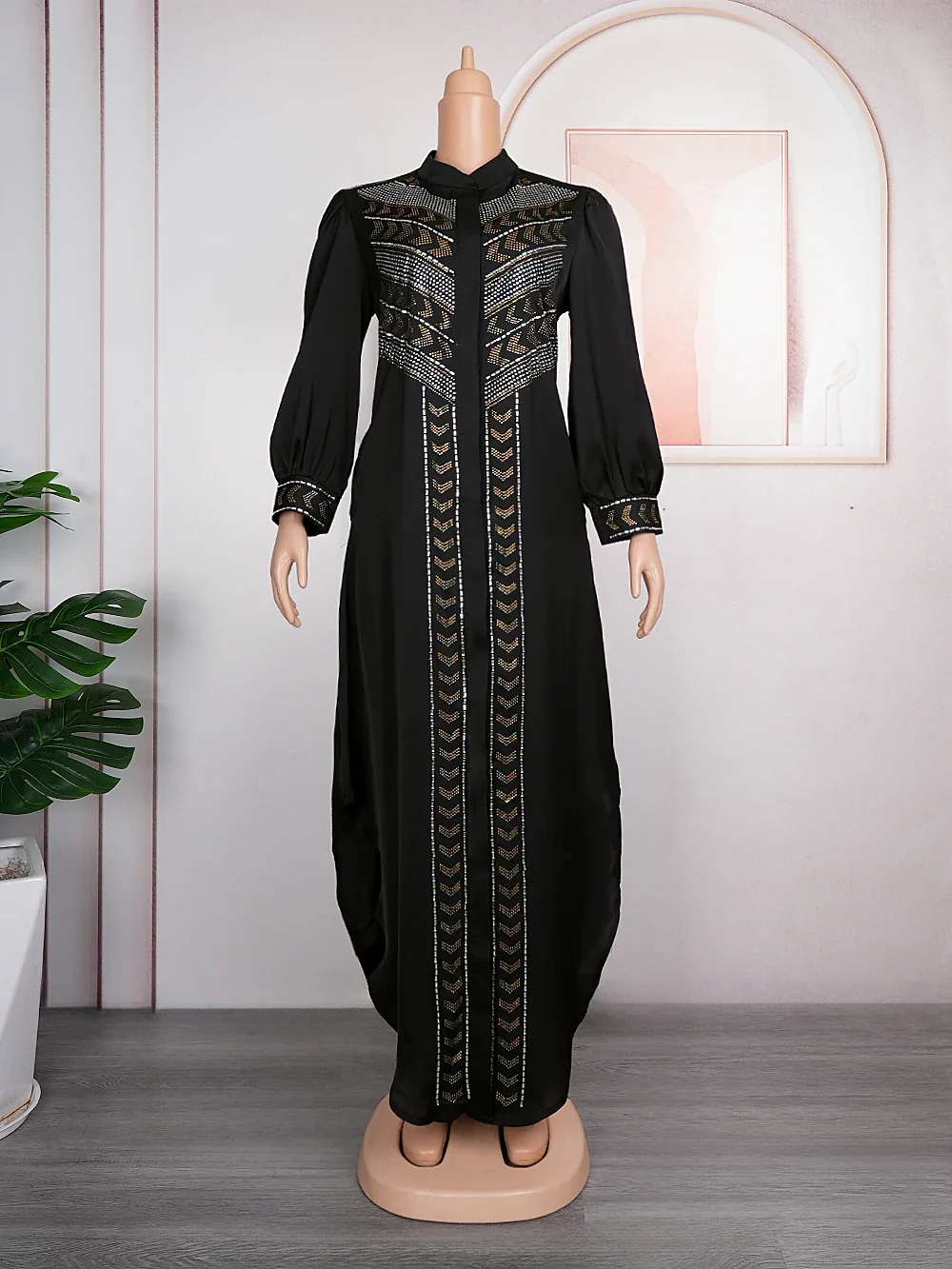 

Plus Size African Party Dresses for Women Dashiki Black Abayas Robe Ankara Turkey Outfits Gown Muslim Fashion Kaftan Maxi Dress