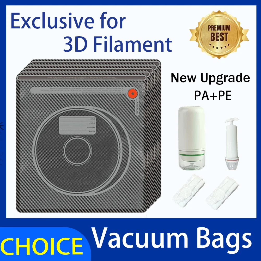 3D-Filament-Vakuumbeutel, neueste schwarze, lichtdichte, wiederverwendbare, feuchtigkeitsbeständige, universelle Beutel für PLA-, ABS- und PETG-Filamente zur Trockenlagerung