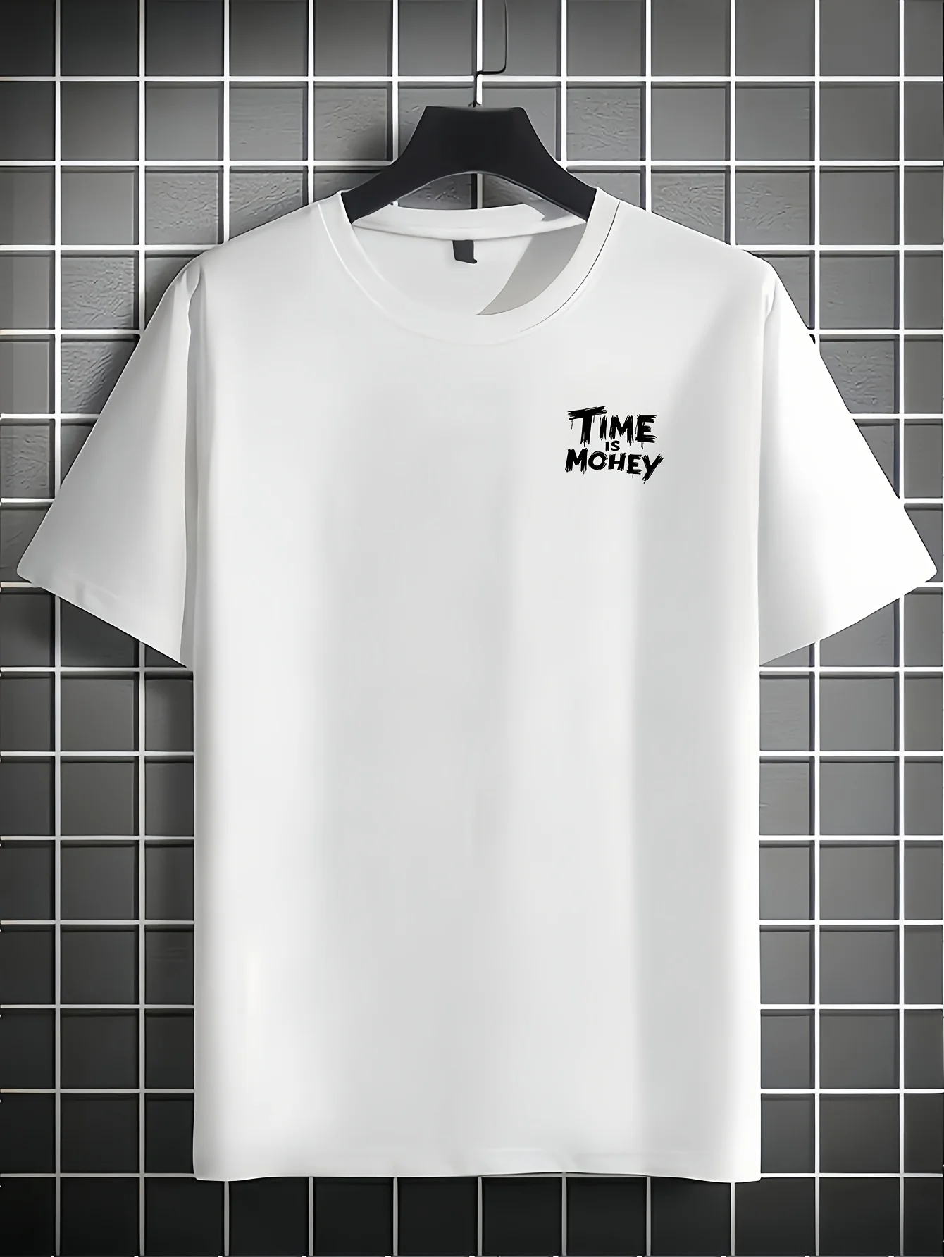 Time Is Money, Printed Pattern T-shirt Casual Daily Men's and Women's Commuting Shirt Fashionable Comfortable and Casual T-shirt