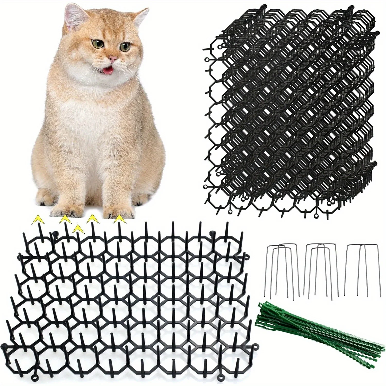 Cat Repellent Mat Spike Anti-climbing Fence Wall Harmless Pet Control Spiked Carpet Squirrel Cat Dog Anti-vandalism Spiked Mat