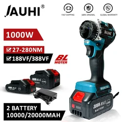 Jauhi 20 1 Drehmoment 280n. m bürstenloser elektrischer Schrauben dreher wiederauf ladbarer kabelloser elektrischer Bohr schrauben dreher für Makita 18V Batterie