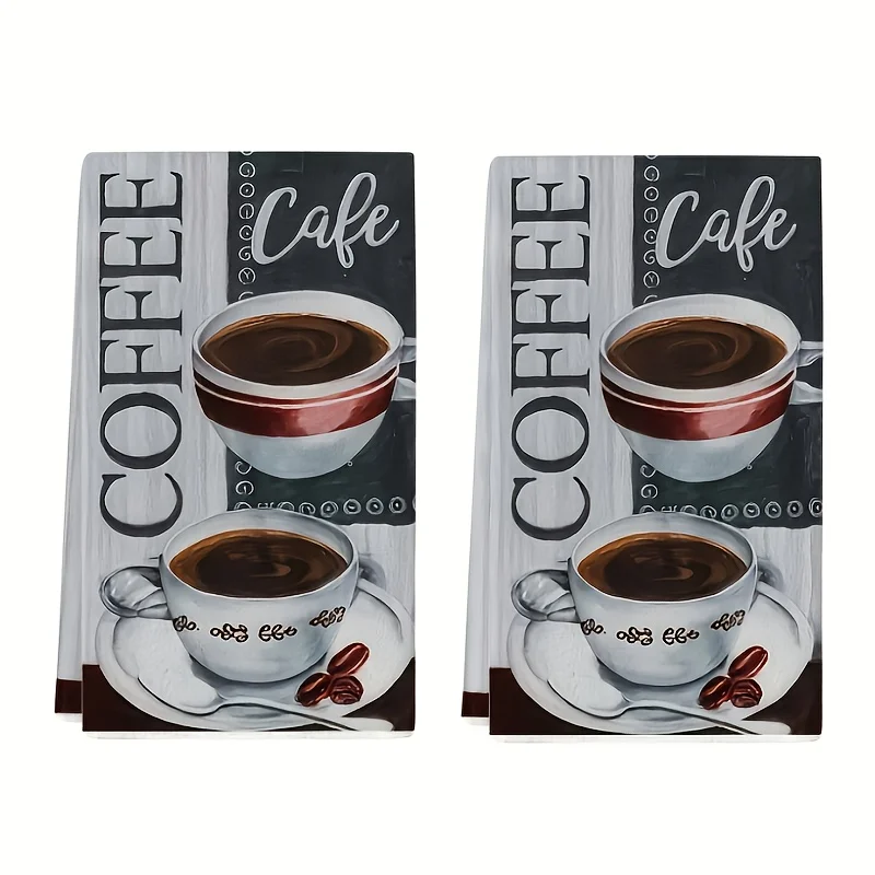 2-Pack Kitchen Towels for Coffee Lovers, Dish Towels, Hand Towels, Kitchen Decor Towels, Neighbor Gifts, Sweet Housewarming Gifts for Friends, Mom Gifts, Friend Birthday Gifts
