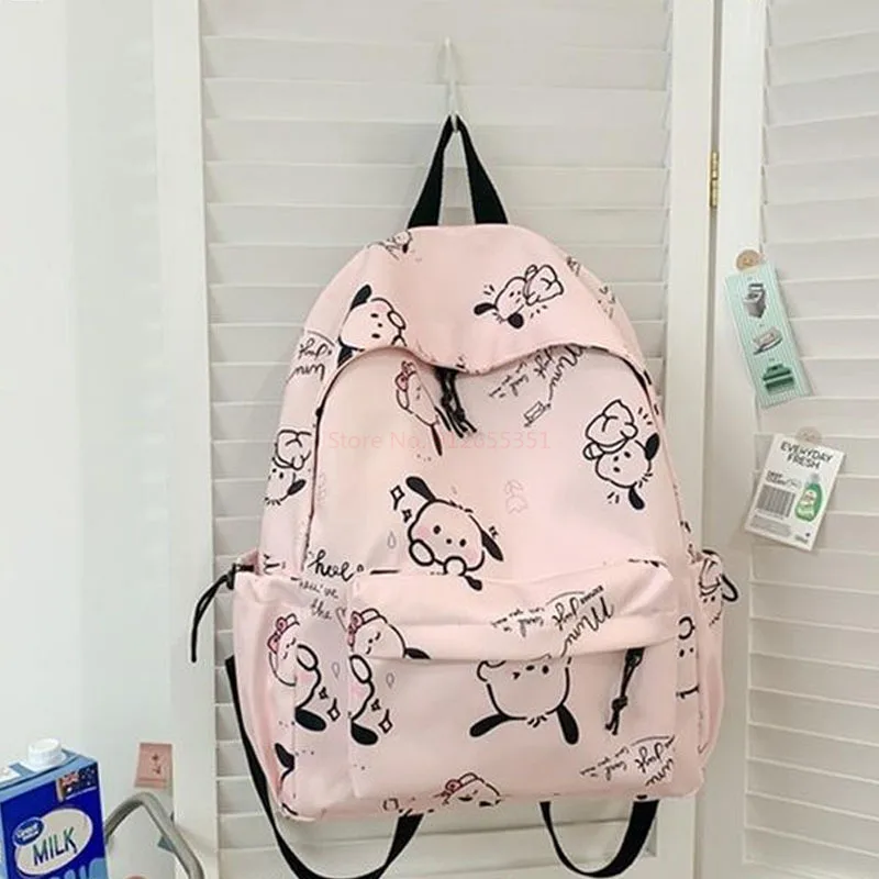 Imagem -06 - Sanrio Anime Pochacco Mochila Impermeável Leisure Travel Bolsa Mochila de Alta Capacidade Cute Teen Meninas Mochila Estudantes