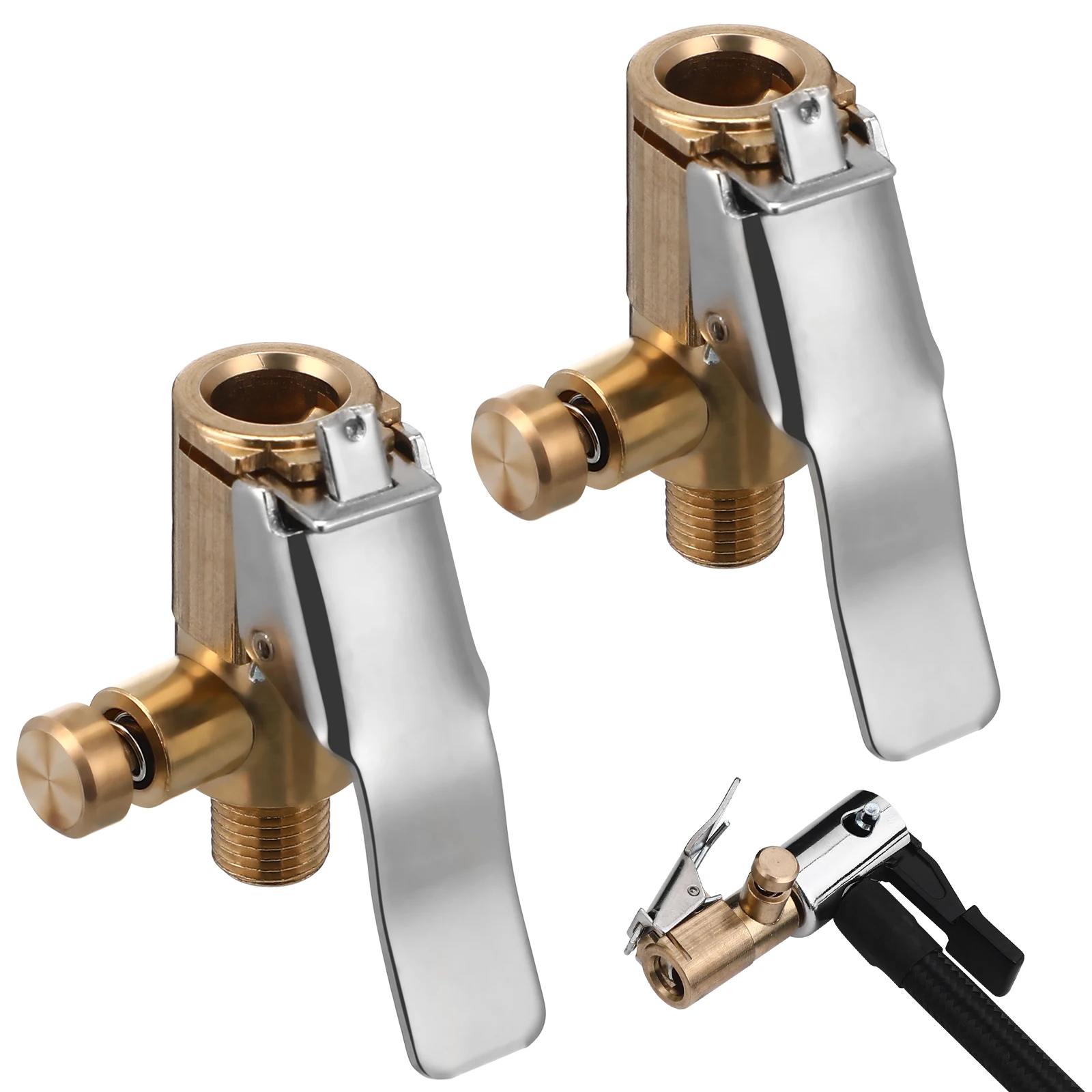 

2Pcs Tire Air Chuck Copper Threaded Nozzle High Durability Stable Inflation for Mechanics and Enthusiasts Tire Air Chuck