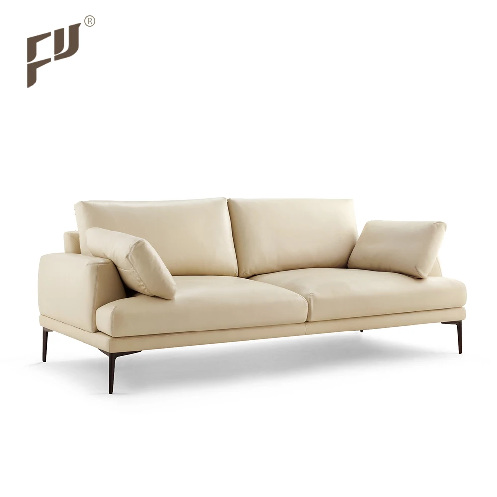 

Furicco Hot New Products Mid Century Design Modern Comfort White Leather Corner Sofa for Office Reception
