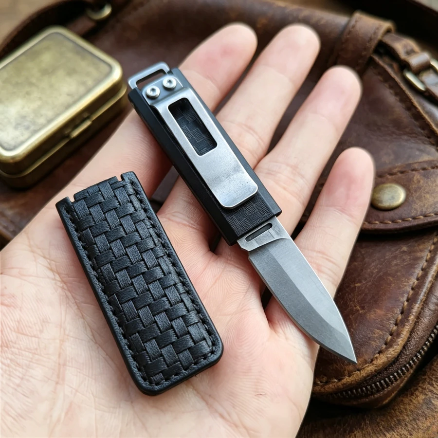 CR 2425 Box-opening Knife 8Cr13Mov Blade Black Nylon Fiber Handle Portable Camping Picnic Knife Picnic Knife Men's Gifts