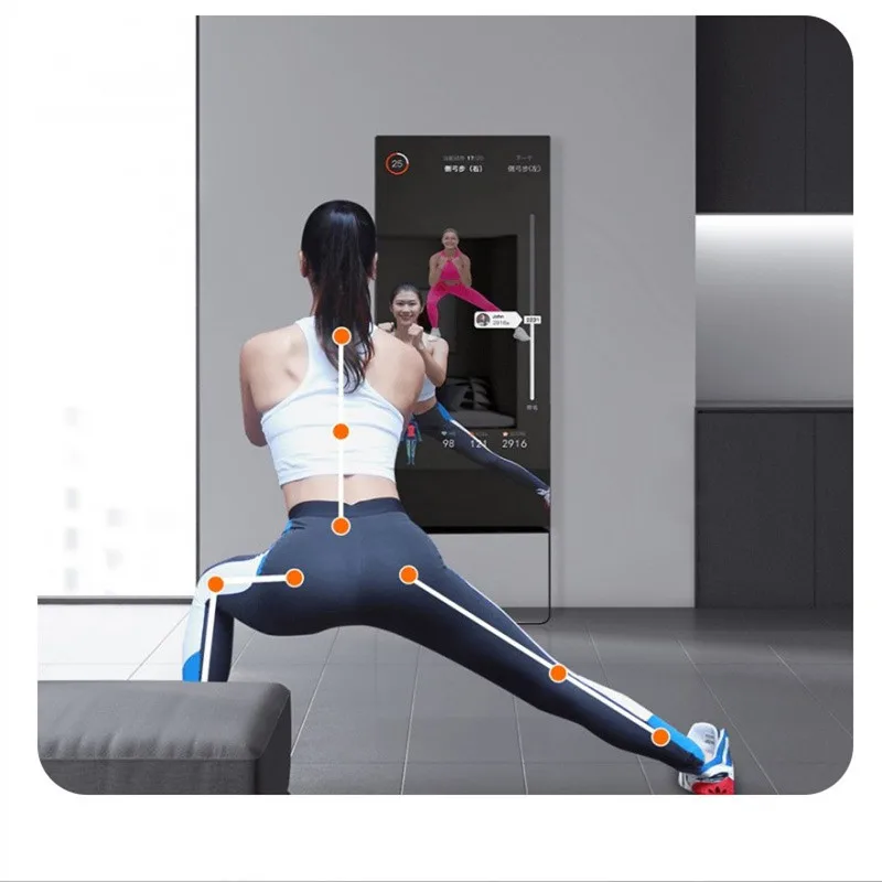 Home Fitness Mirror Vertical Sports Smart Mirror Fitness Wall Mounted Magic Gym Mirror