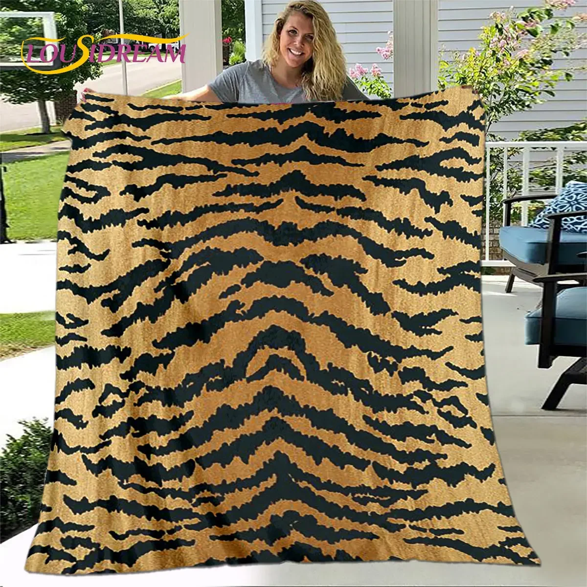 

Winter 3d Print Blanket Tiger Print Pattern Beast Child Warm Blanket for Home Bedroom Beds Sofa When Children Sleep They Cover