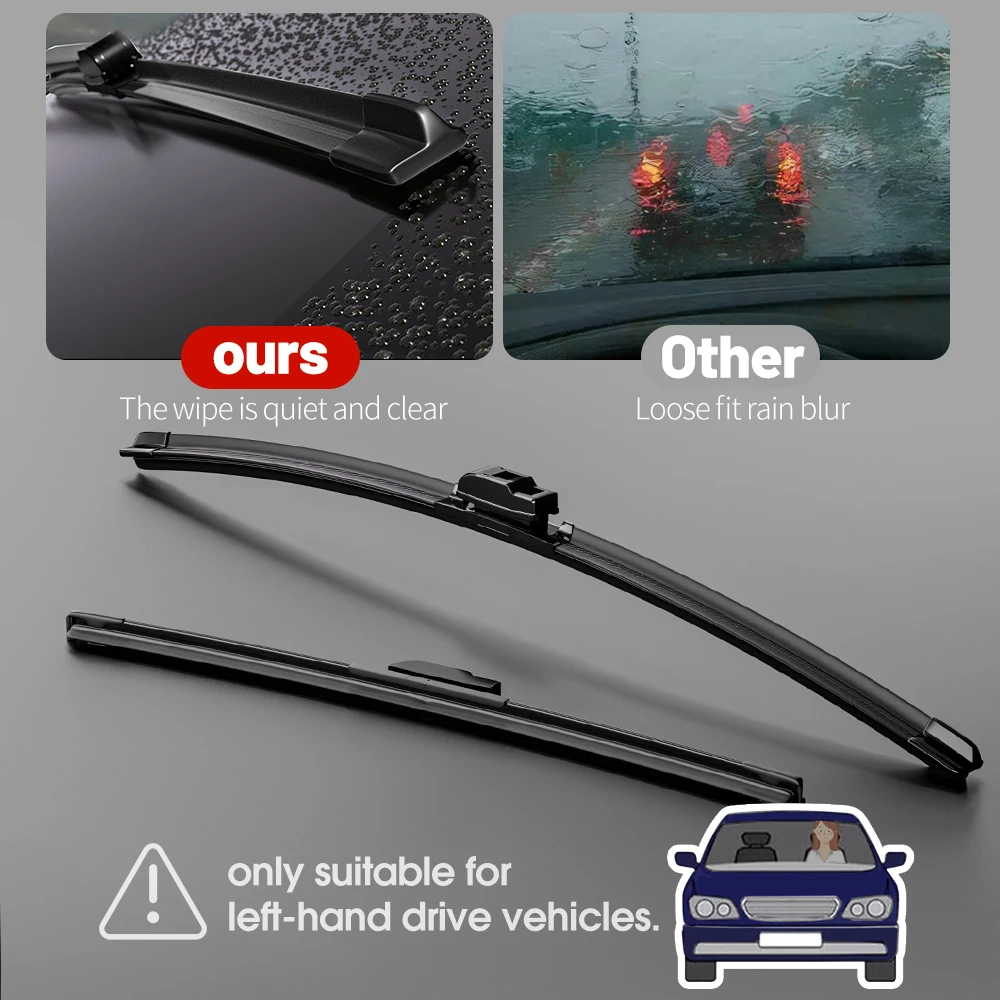 1pcs Car Windshield Wiper blades Universal Soft Rubber Bracketless 14