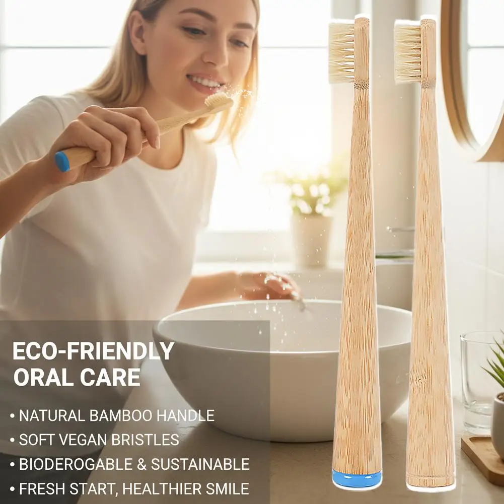 Eco Biodegradable Bamboo Toothbrush Natural Pig Horse Hair Soft Bristle Adult Tooth Brush  Portable Oral Cleaning Tool