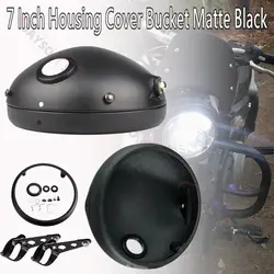 Motorcycle Headlight 7-Inch Retro Bracket LED Headlight Shell Modified Headlight Base Round Headlight Housing Mount Cover