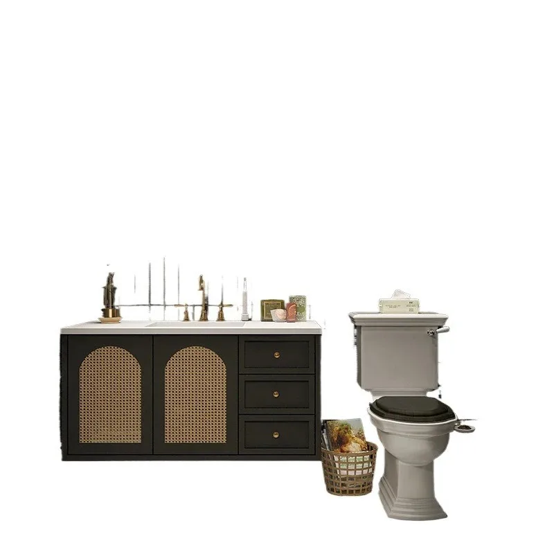 French retro bathroom matte imitation wallpaper tile bathroom wall tile floor tile flower piece
