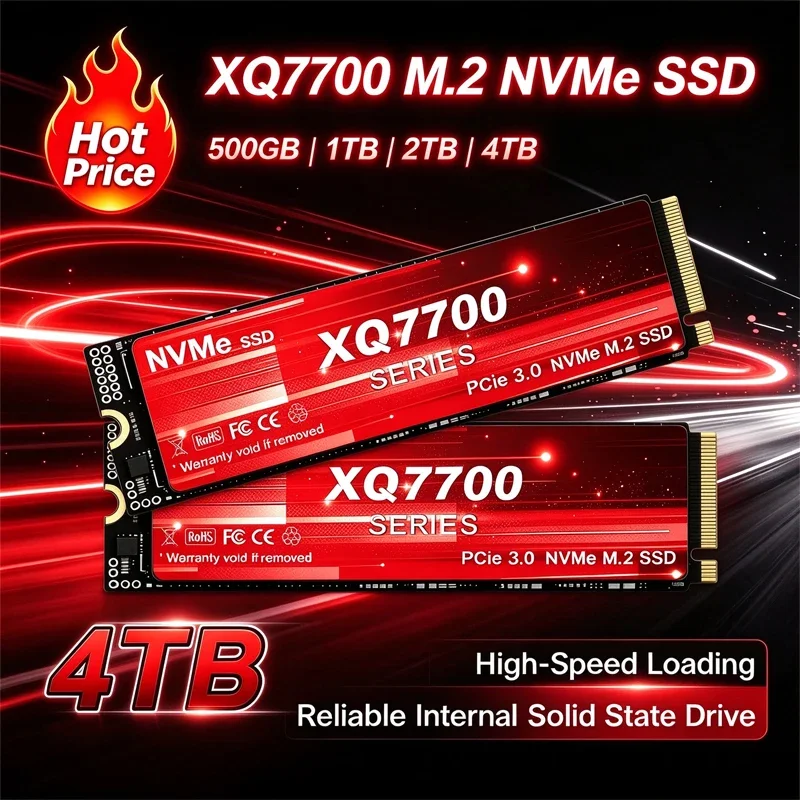 XQ7700 SSD NVMe M.2 PCIe4.0 Original 1TB 2TB 4TB SSD Interno para Jogos PS5 Unidade de Estado Sólido M2 2280 SSD para Criadores de Conteúdo