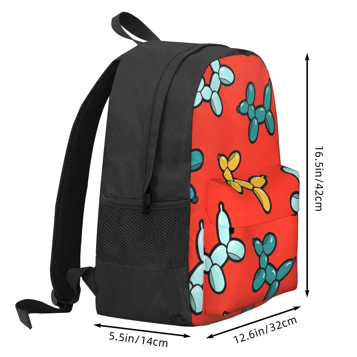 Balloon Animal Dogs Pattern In Red Backpack Hot Sale Daypack Large Capacity Kids BookBag School Bag Shoulder Bags for Men Women