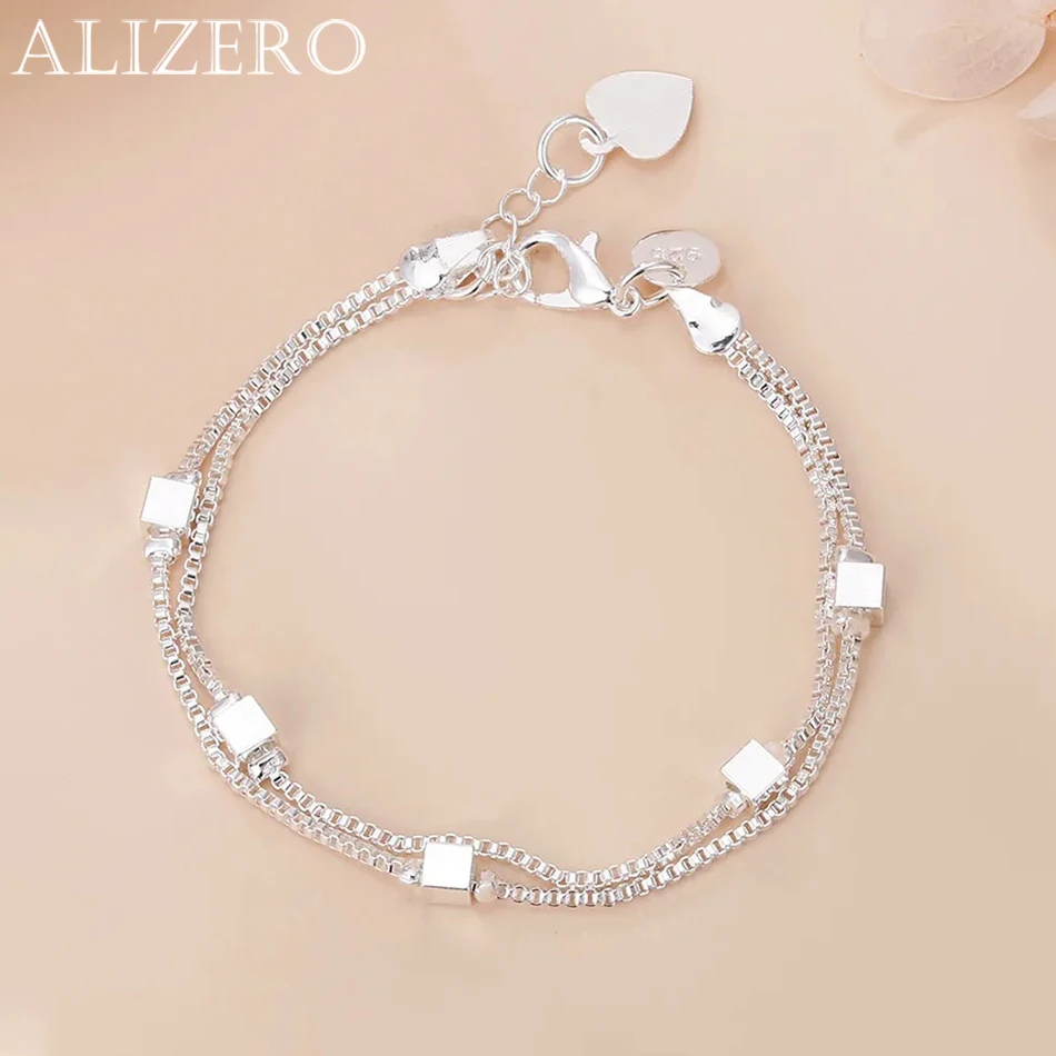 

NEW Fine Original luxury 925 Sterling silver charm chain Bracelets for women party Wedding engagement Jewelry gifts 20cm