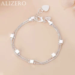 NEW Fine Original luxury 925 Sterling silver charm chain Bracelets for women party Wedding engagement Jewelry gifts 20cm