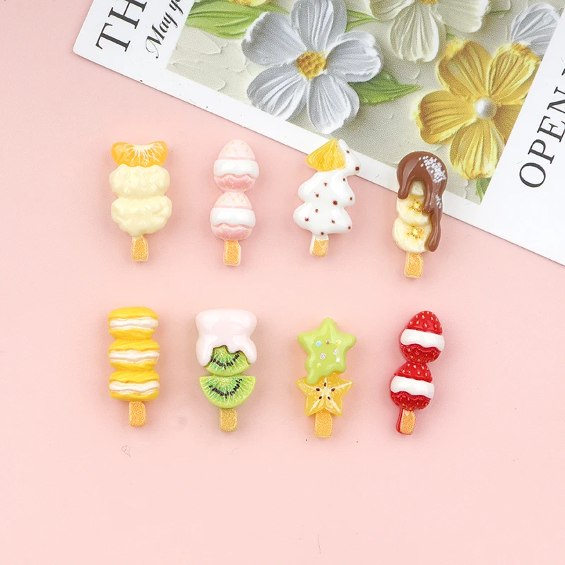 Resin Art Earrings Material - 50/300 шт. разноцветных миниатюрных фруктовых шашлычков