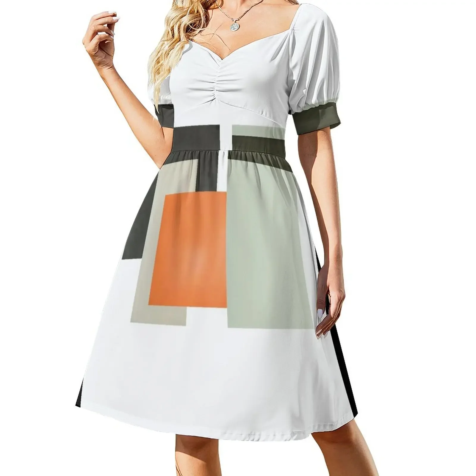 Bauhaus textile pattern Short-Sleeved Dress Women's summer skirt prom dresses