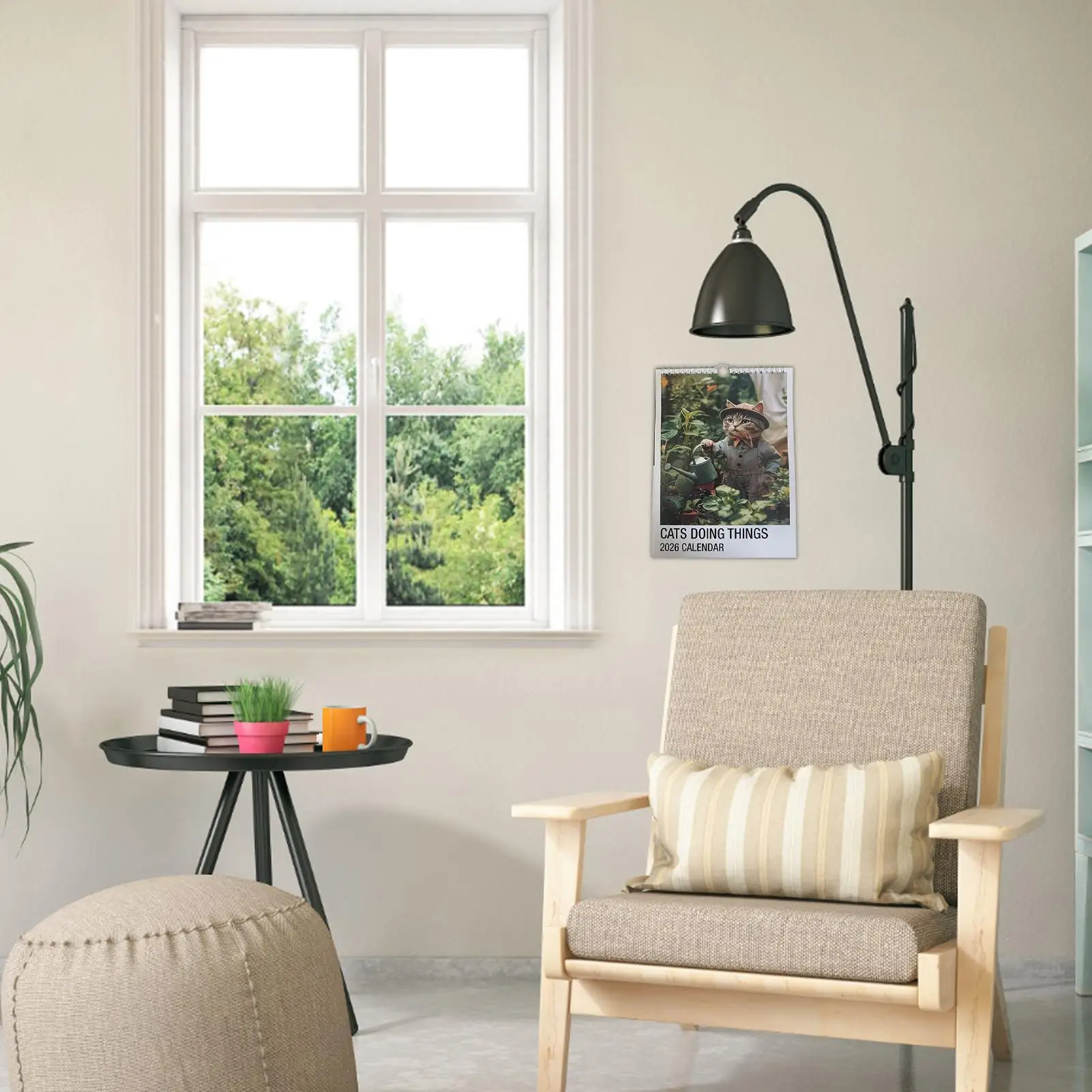 

Календарь-планировщик для кошек на 2026 год, креативный календарь с изображением кошек, декоративный художественный календарь, креативный календарь с кошачьим календарем, художественный календарь для дома