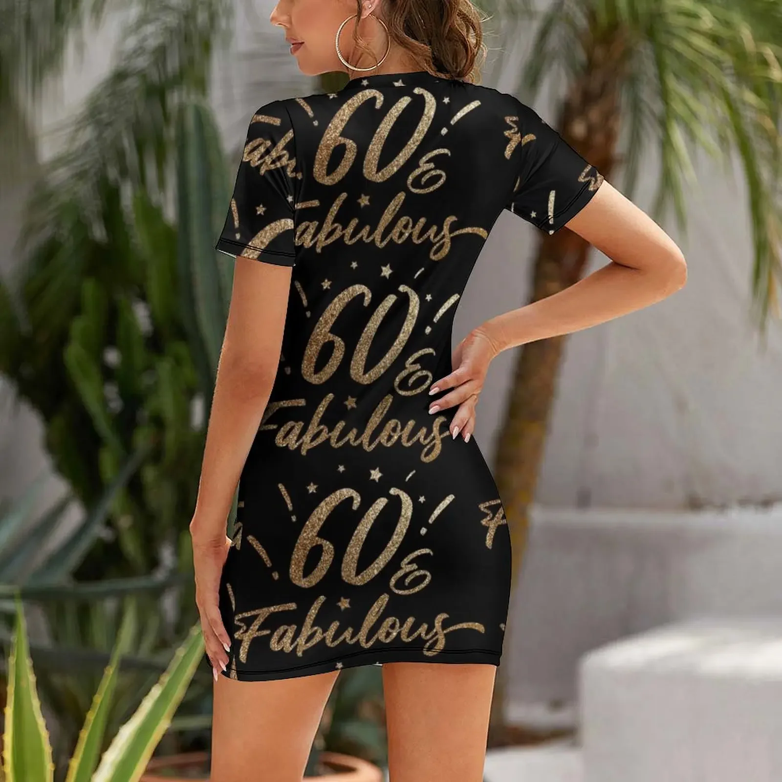 60th happy birthday design Short-Sleeved Dress Woman's evening dress dress for women 2026 cocktail dresses