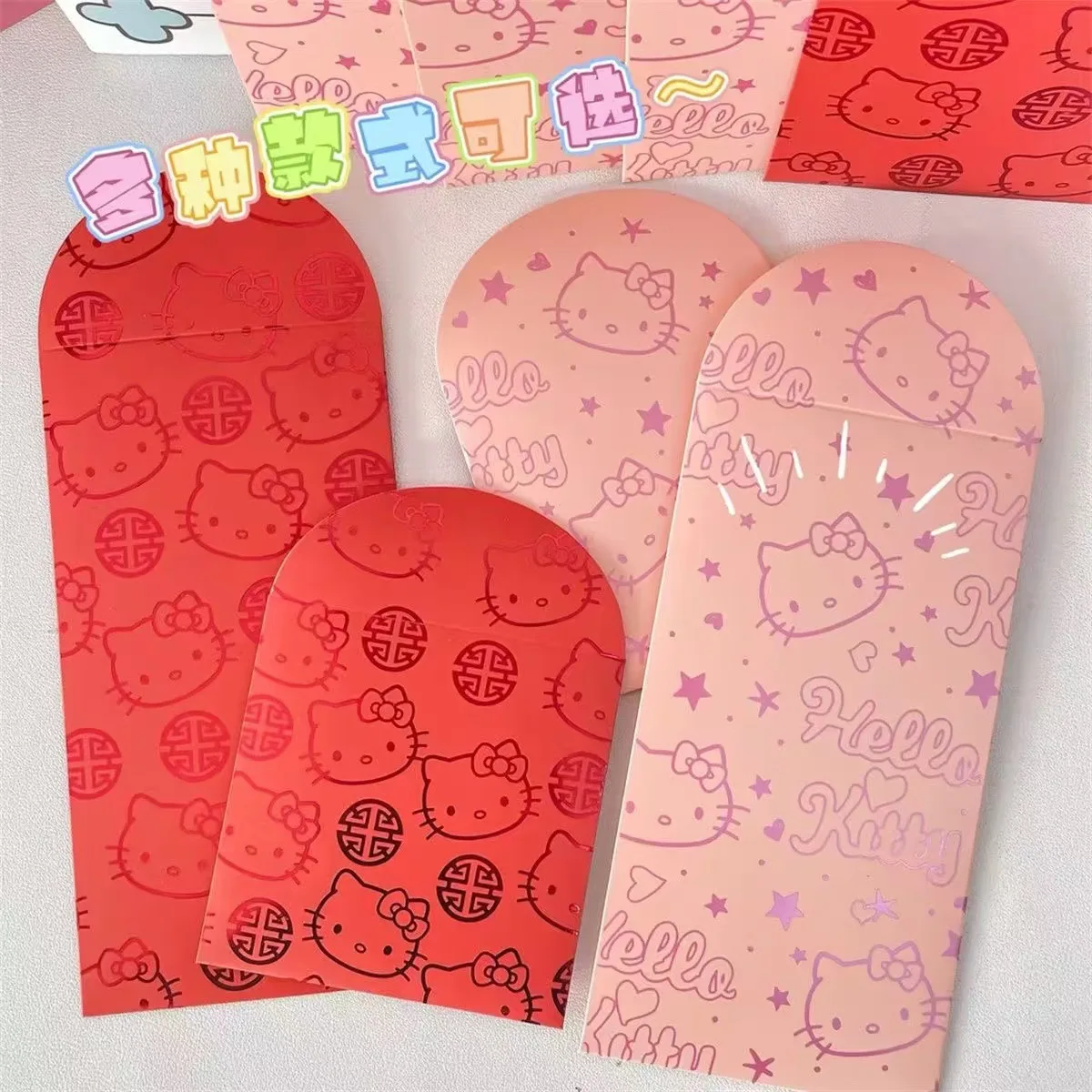 Sanrio Chinese New Year Hello Kitty Anime Red Envelope Cute Cartoon Festival Red Envelope Kawaii Lucky Bag Money Bag Kid Gifts