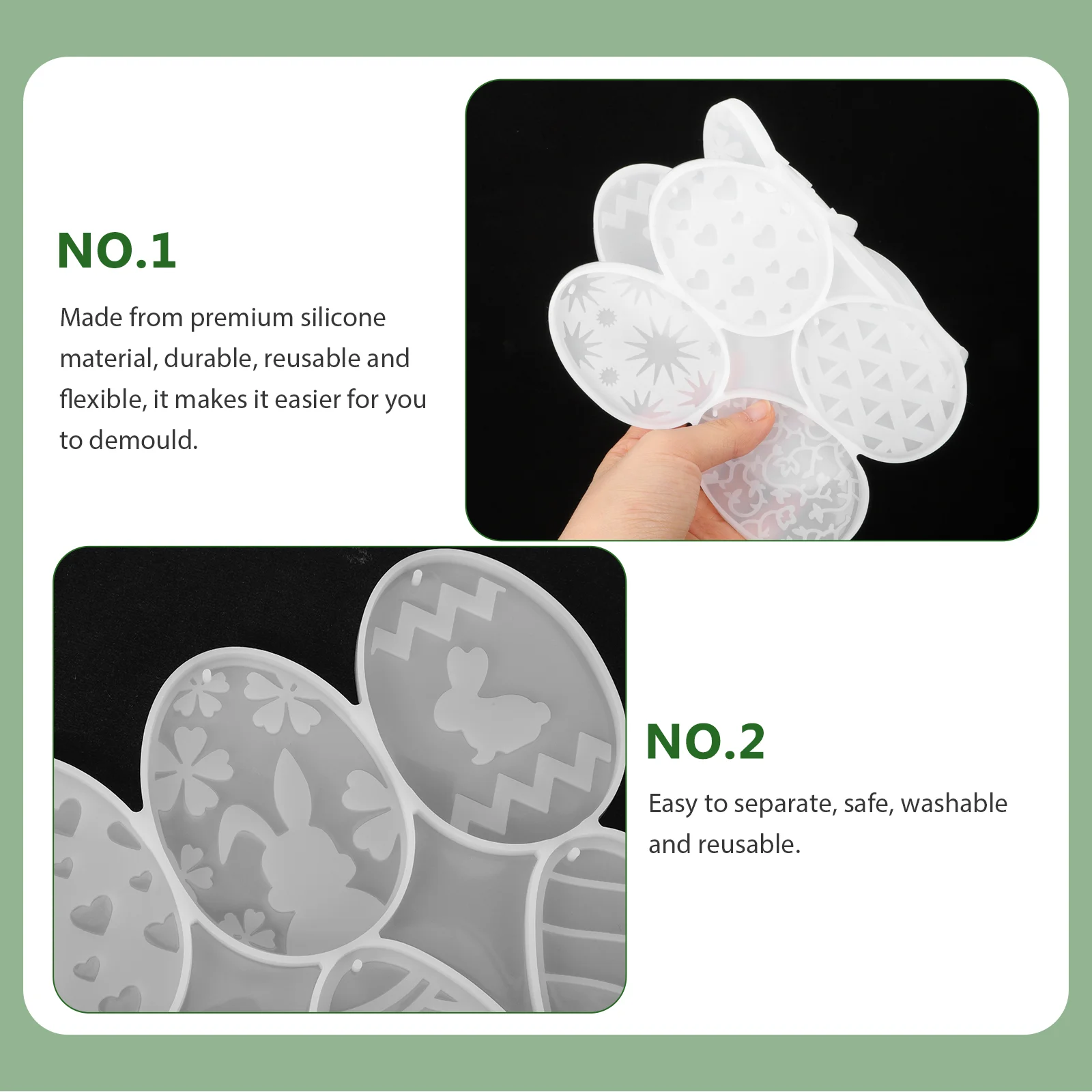 DIY Craft Epoxy Mold Easter Keychain Rabbit Charm Holder for Necklace White Silica Gel Hanging