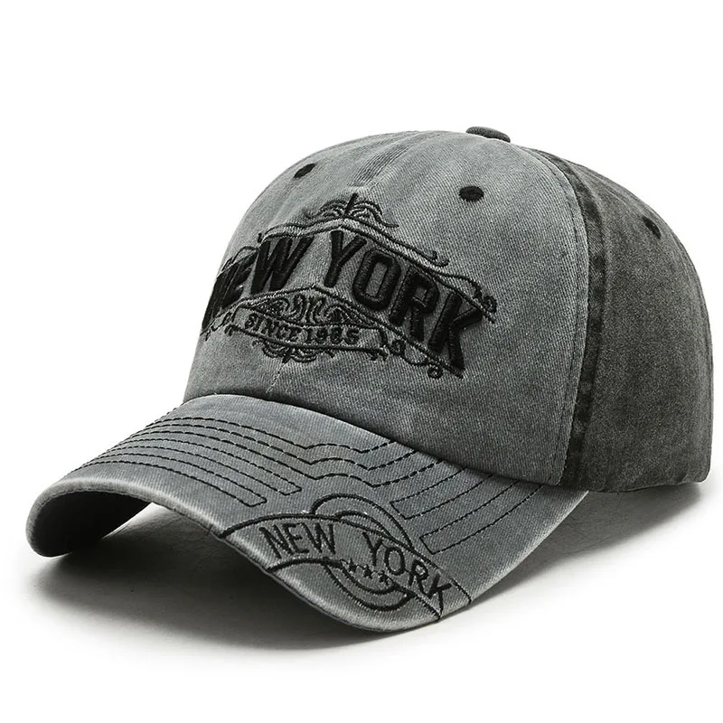 Gorras de béisbol con bordado de letras Retro Para hombres y mujeres, gorros con bordado de letras, lavados, cosidos, Snapback, Unisex, deportes al