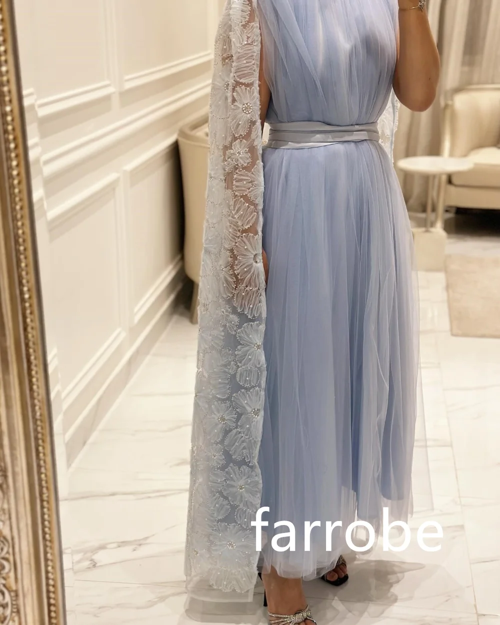 Dostępne niestandardowe rozmiary Plisowana siateczka Linia A O-Neck Sukienki midi Suknie balowe Klasyczny wykwintny nowoczesny styl Pastrol Unisex Casua