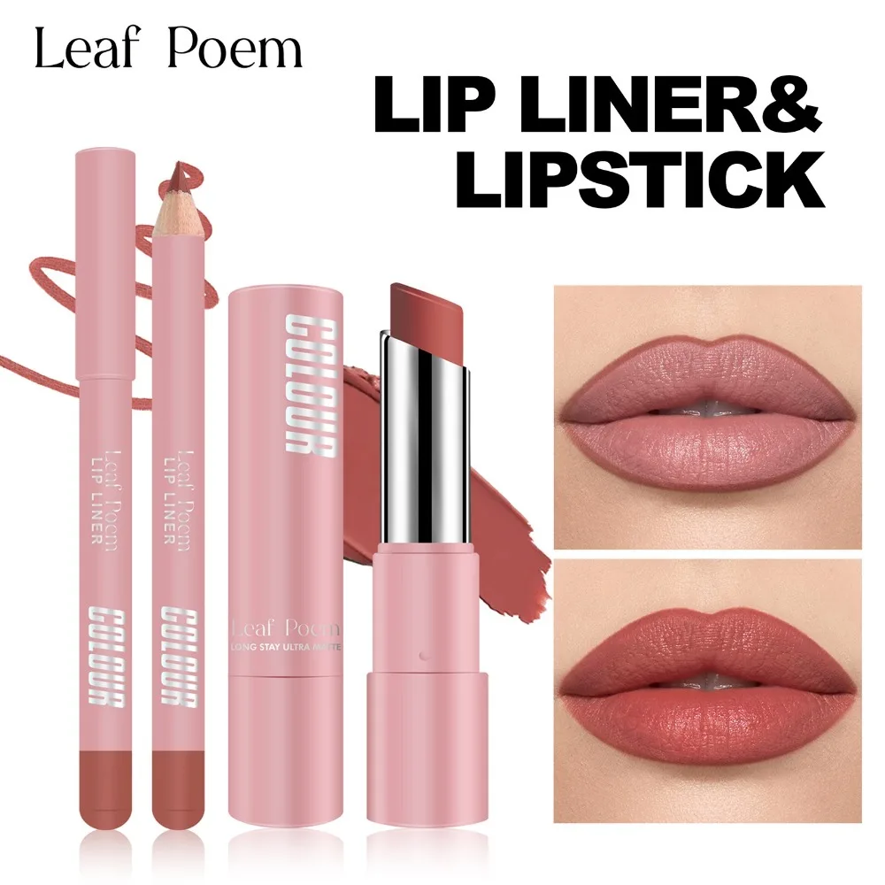 

Waterproof Lipstick Pen Set Long-Lasting Non-stick Cup Lifter Glaze Oil Balm 24hrs Smooth Matte Finish Velvet Matte Lip Liner