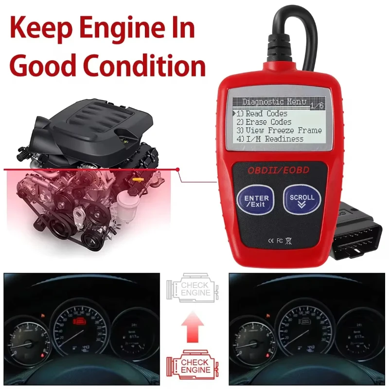 HOT&Multilingual Car Fault Diagnosis Instrument Clear Fault Codes Engine Diagnostic Scanning Universal Version Auto OBD OBD2