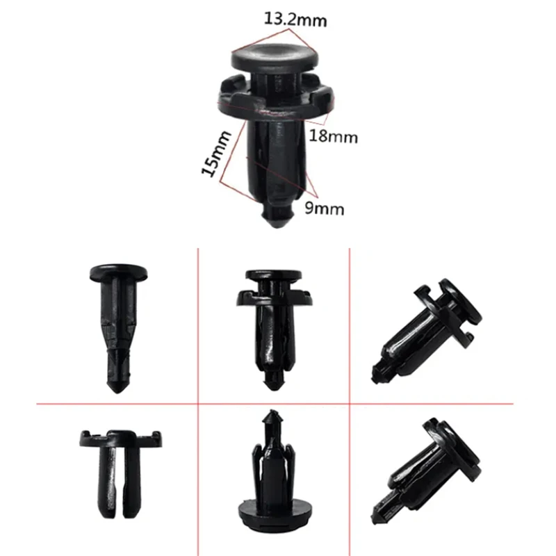 

20Pcs For 9mm Hole Auto Bumper Push Rivet Retainer Clips Plastic Car Fender Fastener Clip For Honda For Nissan B08