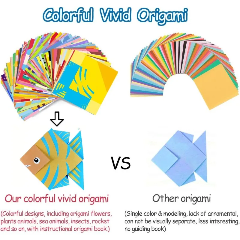 30/96 Sheets Origami Paper Kit with Instruction Book DIY Art Craft Supplies for Kids Beginners Boys Girls