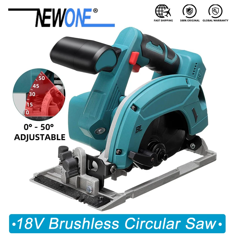 NEWONE Electric Circular Saw 165mm Saw Blade Brushless Multi-Angle Cutting Suitable For Makita 18v Battery