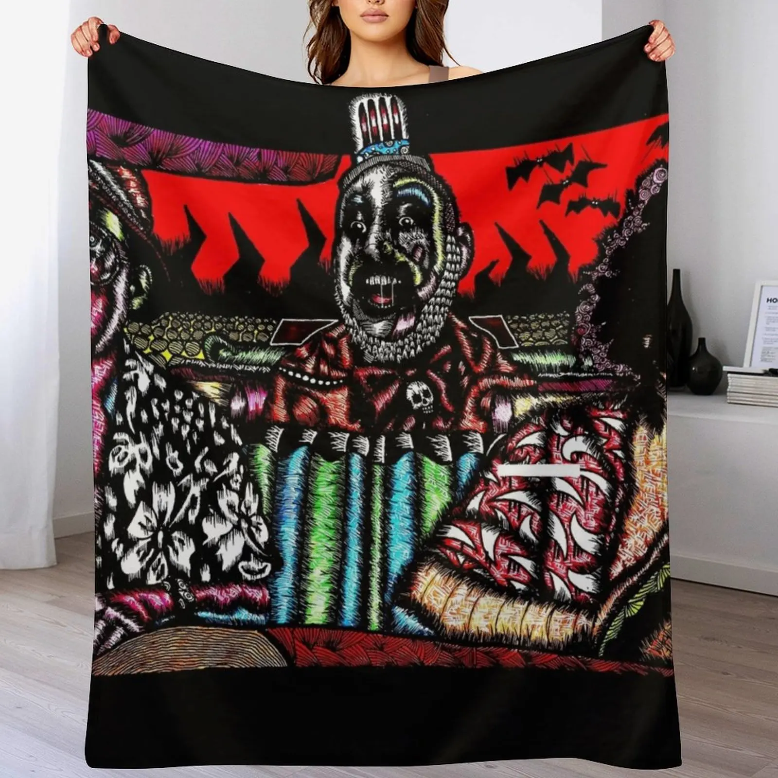 

BAT COUNTRY FT CAPTAIN SPAULDING Throw Blanket Blankets Sofas Of Decoration Warm Bed linens Moving Blankets