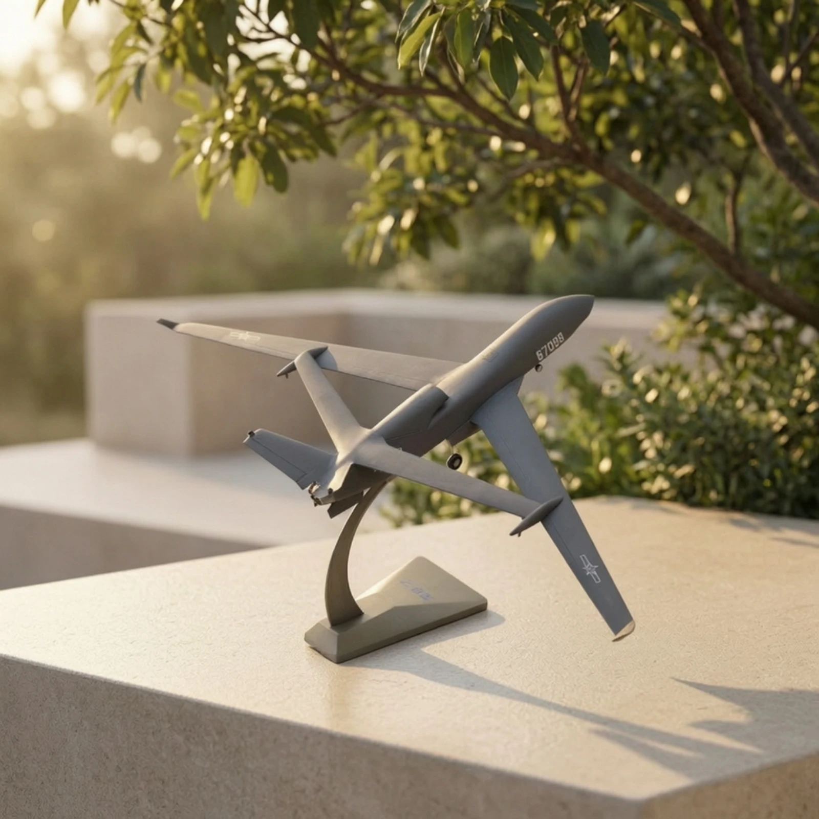 WZ-7 Model Alloy Unmanned Aircraft Model with Stand Collectible Desktop for Aviation Enthusiasts, Office, Bookshelf
