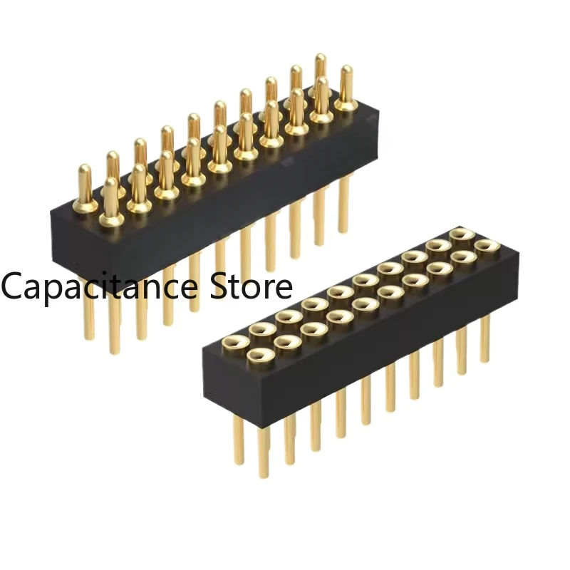 

10PCS Pogopin spring pin male seat 1.27mmH2.0 double-row 180-degree signal probe thimble connector