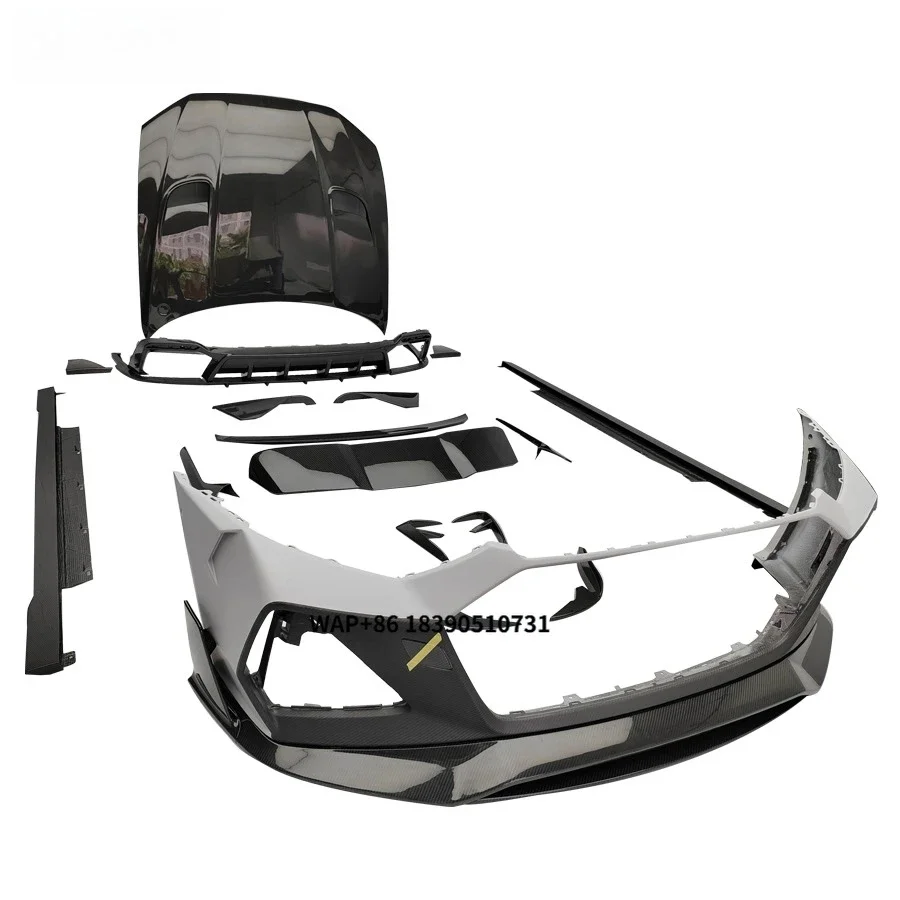 MSY Type Dry Carbon Fiber Body Kit for RS6 C8 Front Hood Bonnet Front Bumper Side Skirts Rear Diffuses Rear Roof Spoiler