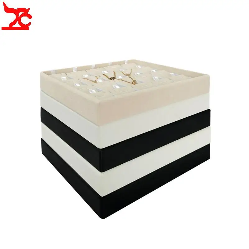 Plastic Tray Rings Necklace Pendant Storage Holder Black White Available Can Be Freely Combined Tray Accessory Small Mat