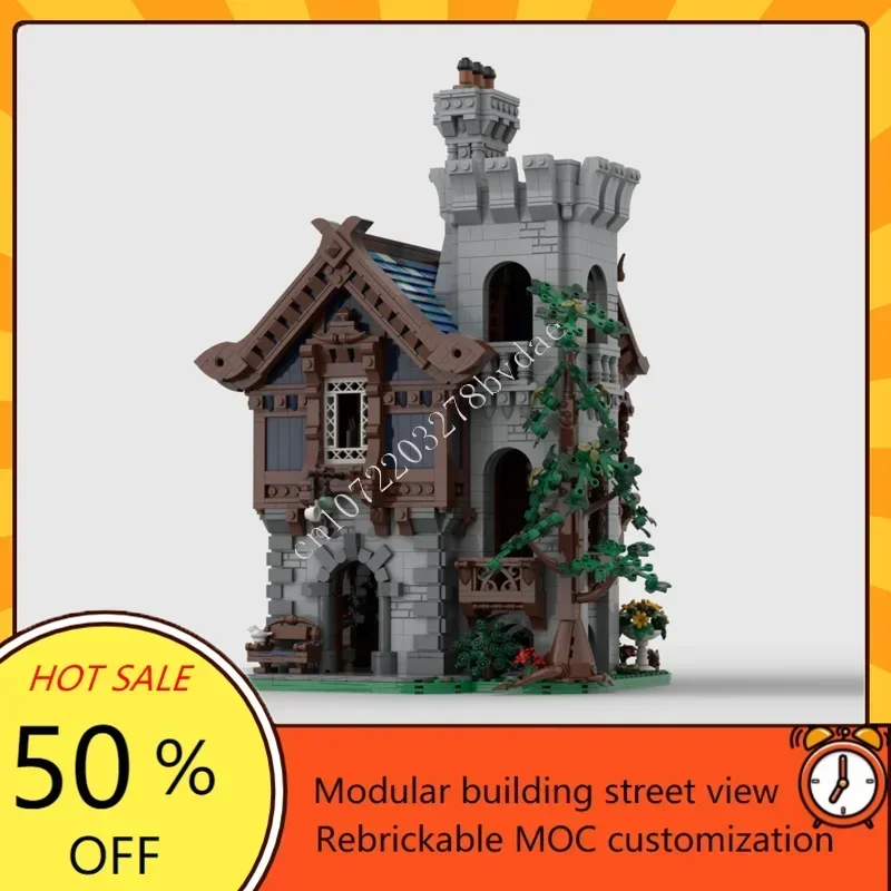 5637PCS MOC Medieval Castle Custom Puzzle Model Pottery Shop Technical  DIY Assembly Toy For Creative Child Holiday Gift