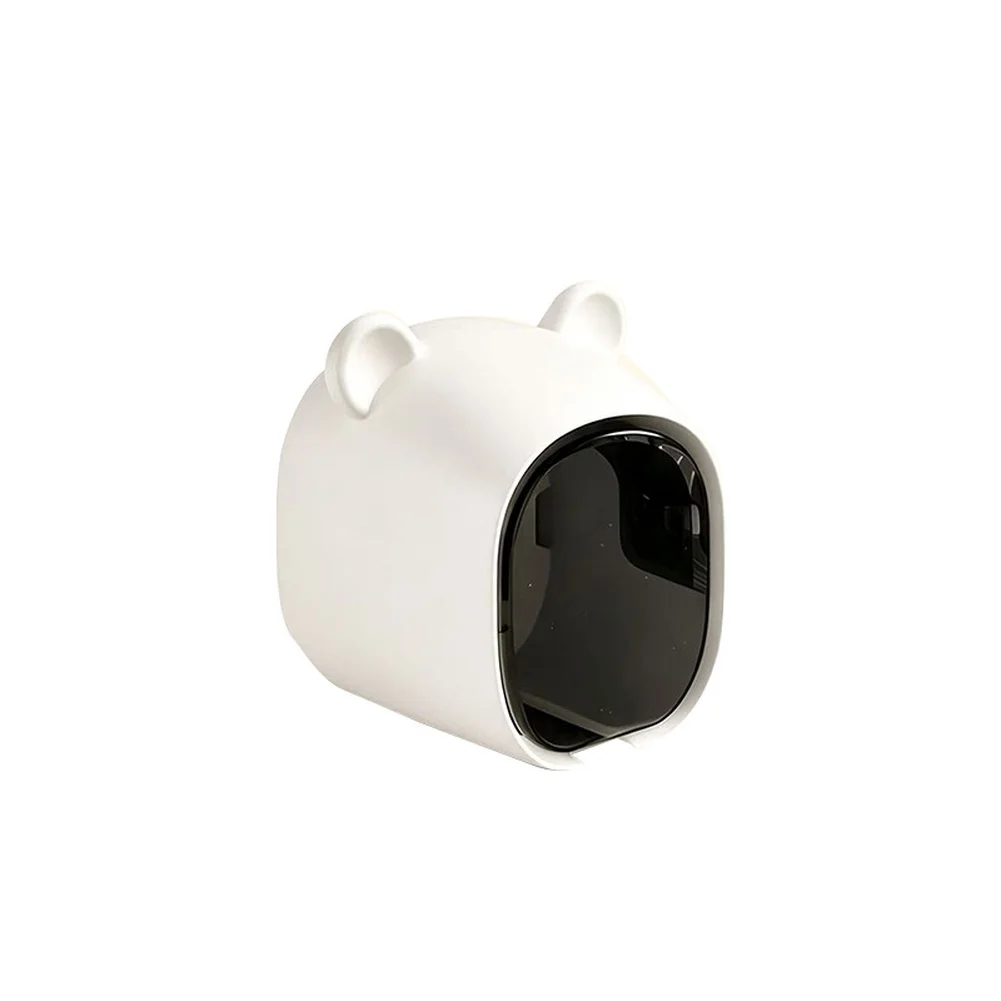 Cartoon Style Wall Mounted Toothbrush Holder ABS Material No Drill Setup Ventilation Holes for Quick Drying Bathroom Accessory