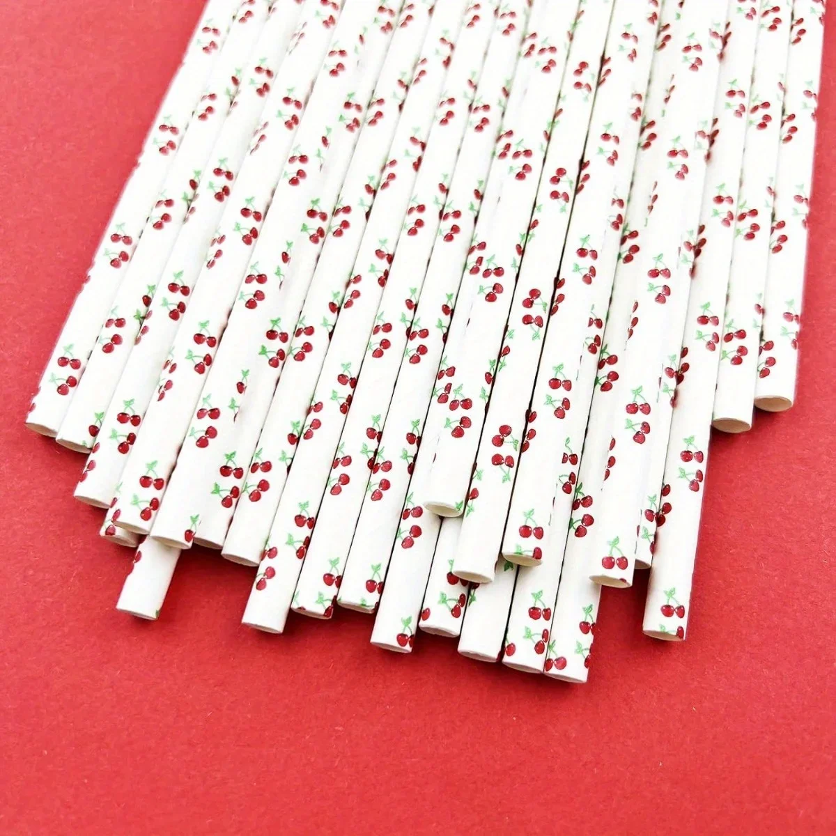 25 قطعة القش الورقية الملونة القابل للتصرف الوردي الكرز شفاطات للشرب عصير طفل حفل زفاف وعيد ميلاد لوازم الديكور استحمام الطفل