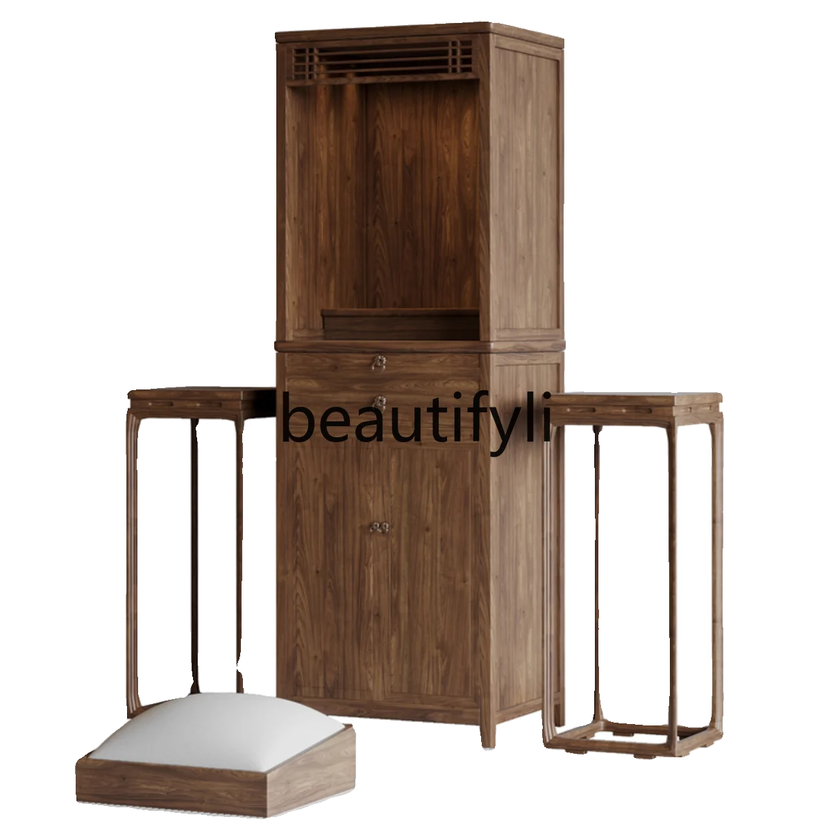 Household Buddhist niche solid wood vertical cabinet, new Chinese cabinet living room offering cabinet