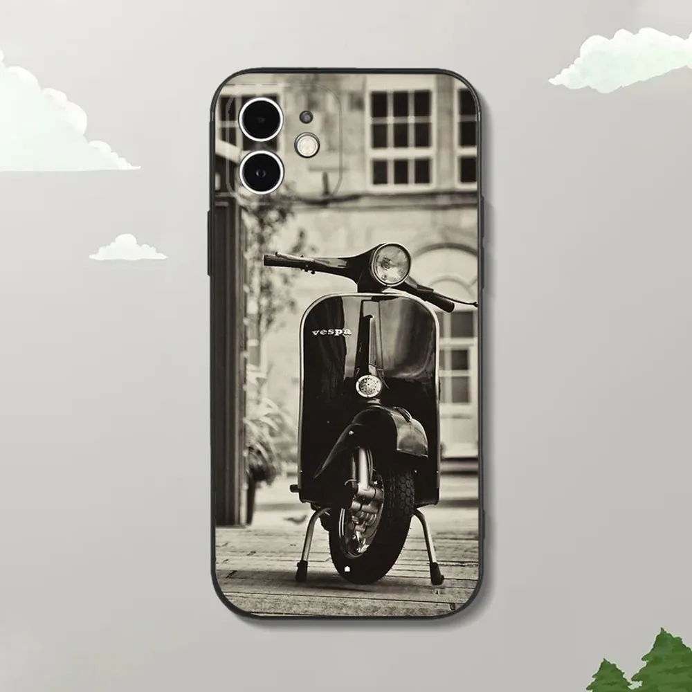 V-VespaS Scooter Phone Case For iPhone15,14,13,12 Mini 11 Pro XR,X,XS,MAX 7,8 Plus Silicone Cover Soft Black - Image 6