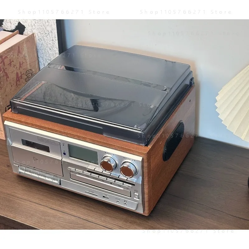 Vintage all-in-one vinyl record player tape player disc player wireless card speaker multi-function
