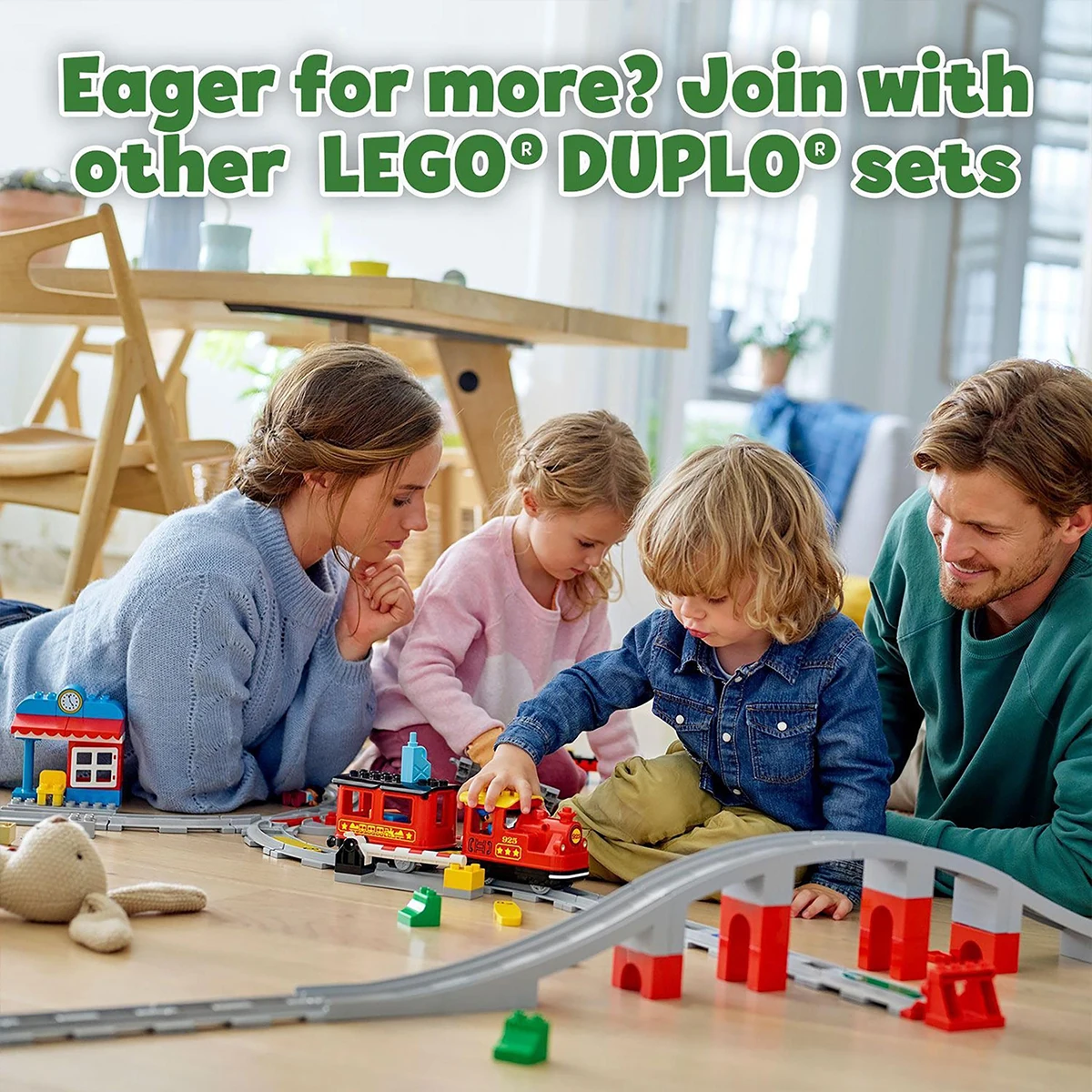 LEGO Duplo-10874 Smart Steam Train Toy Set, decorazione della stanza